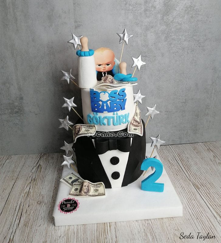 Patron Bebek Butik Pasta Boss Baby Tasarım Pasta Pucake