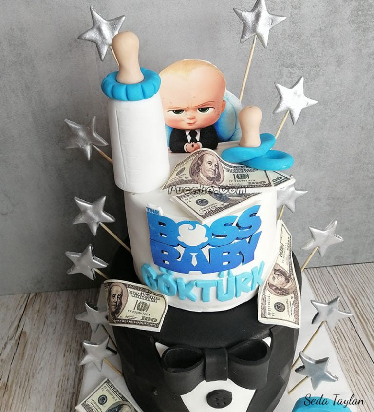 Patron Bebek Butik Pasta Boss Baby Tasarım Pasta Pucake